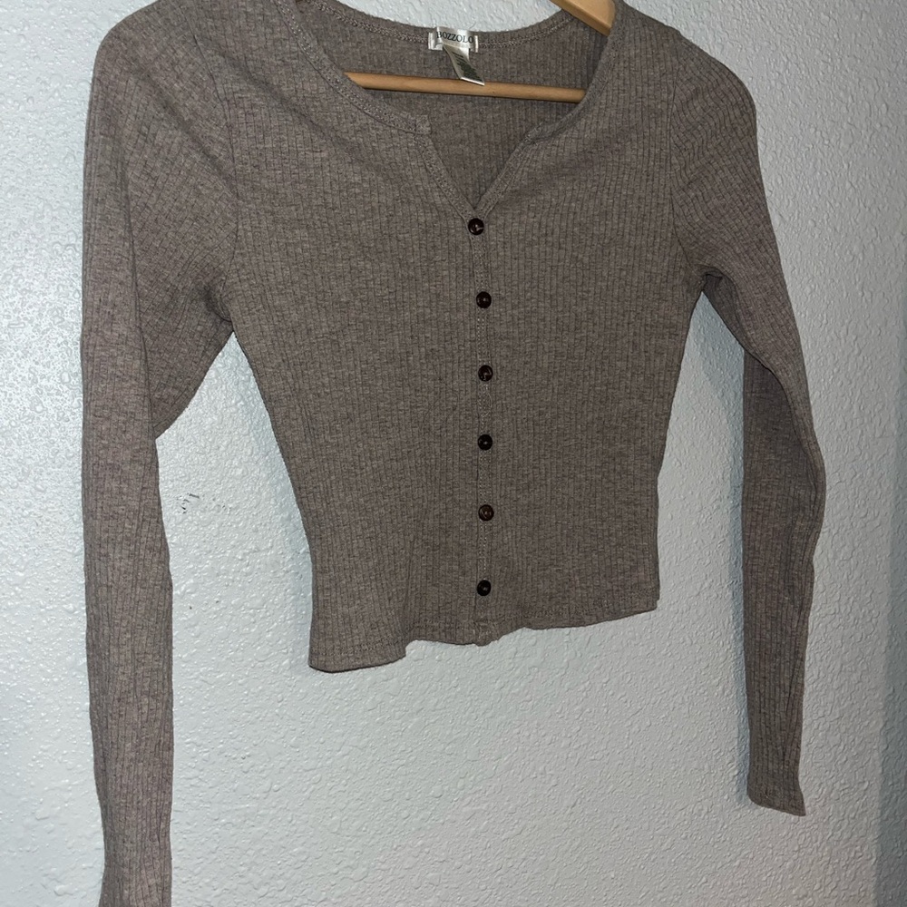 Women's Grayish Pink Ribbed Crop Top